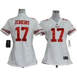 Women Nike San Francisco 49ers 17# Jenkins Authentic White Jersey