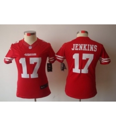 Women Nike San Francisco 49ers 17# Jenkins Red Color[NIKE LIMITED Jersey]