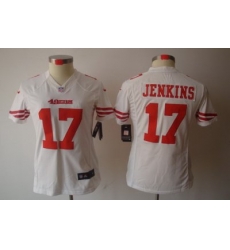Women Nike San Francisco 49ers 17# Jenkins White Color[NIKE LIMITED Jersey]