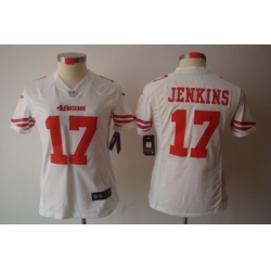Women Nike San Francisco 49ers 17# Jenkins White Color[NIKE LIMITED Jersey]