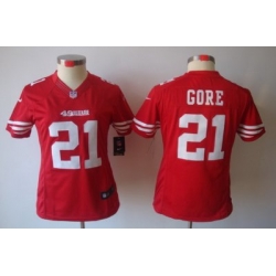 Women Nike San Francisco 49ers 21 Gore Red Color[NIKE LIMITED Jersey]