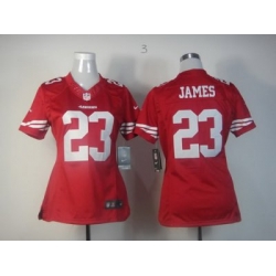 Women Nike San Francisco 49ers #23 James Red jerseys (Limited)