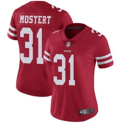 Women Nike San Francisco 49ers 31 Raheem Mostert Red Vapor Untouchable Limited Player NFL Jersey