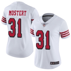 Women Nike San Francisco 49ers 31 Raheem Mostert White Vapor Untouchable Limited Player NFL Jersey