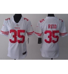 Women Nike San Francisco 49ers 35 Eric Reid White Jerseys