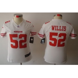 Women Nike San Francisco 49ers 52 Patrick Willis White Game LIMITED NFL Jerseys