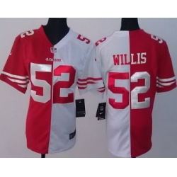 Women Nike San Francisco 49ers 52 Patrick Willis White Red Split NFL Jerseys