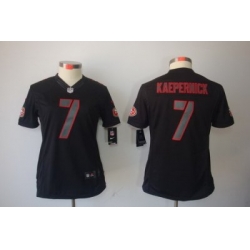 Women Nike San Francisco 49ers 7# Colin Kaepernick Black Jerseys[Impact Limited]