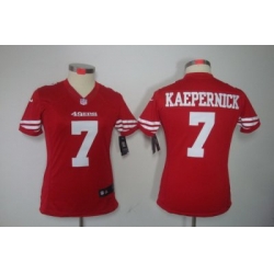 Women Nike San Francisco 49ers 7 Colin Kaepernick Red Color LIMITED NFL Jerseys