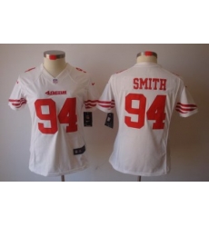 Women Nike San Francisco 49ers #94 Justin Smith White Color[NIKE LIMITED Jersey]
