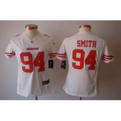 Women Nike San Francisco 49ers #94 Justin Smith White Color[NIKE LIMITED Jersey]