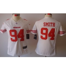 Women Nike San Francisco 49ers #94 Justin Smith White Game LIMITED NFL Jerseys