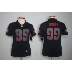 Women Nike San Francisco 49ers #99 Aldon Smith Black Jerseys[Impact Limited]