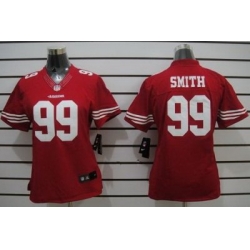 Women Nike San Francisco 49ers #99 Aldon Smith Red LIMITED NFL Jerseys