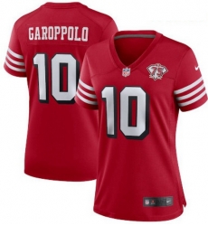 Women San Francisco 49ers 10 Jimmy Garoppolo 75th Anniversary Jersey