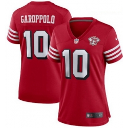 Women San Francisco 49ers 10 Jimmy Garoppolo 75th Anniversary Jersey