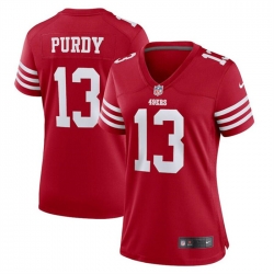 Women San Francisco 49ers 13 Brock Purdy Red Stitched Game Jersey