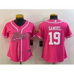 Women San Francisco 49ers 19 Deebo Samuel Pink With Patch Cool Base Stitched Baseball Jersey