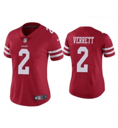 Women San Francisco 49ers 2 Jason Verrett Red Vapor limited Jersey