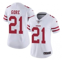 Women San Francisco 49ers 21 Frank Gore White Vapor Stitched jersey