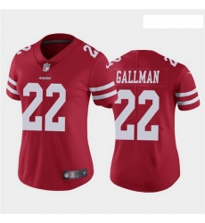 Women San Francisco 49ers 22 Wayne Gallman Jr Red Vapor limited Jersey