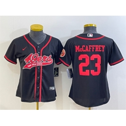 Women San Francisco 49ers 23 Christian McCaffrey Black With Patch Cool Base Stitched Baseball Jersey