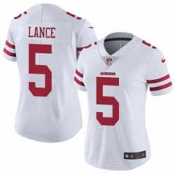 Women San Francisco 49ers 5 Trey Lance White Women Stitched NFL Vapor Untouchable Limited Jersey