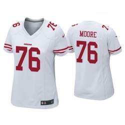 Women San Francisco 49ers 76 Jaylon Moore White Jersey