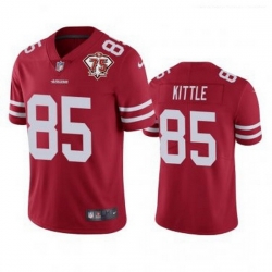 Women San Francisco 49ers 85 George Kittle Red 75th Anniversary Jersey