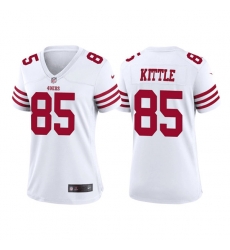 Women San Francisco 49ers 85 George Kittle White Stitched Jersey