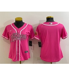 Women San Francisco 49ers Blank Pink With Patch Cool Base Stitched Baseball Jersey