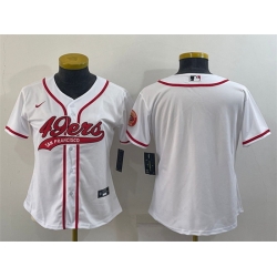 Women San Francisco 49ers Blank White With Patch Cool Base Stitched Baseball Jersey