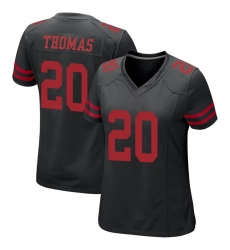 Women Sanfrancisco 49ers #20 Ambry Thomas Black Vapor Limited Jersey