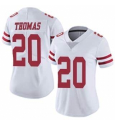 Women Sanfrancisco 49ers #20 Ambry Thomas White Vapor Limited Jersey