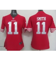 Womens Nike San Francisco 49ers 11 Smith Red Nike NFL Jerseys