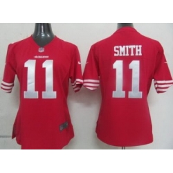 Womens Nike San Francisco 49ers 11 Smith Red Nike NFL Jerseys