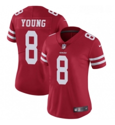 Womens Nike San Francisco 49ers 8 Steve Young Elite Red Team Color NFL Jersey