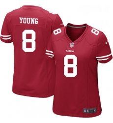 Womens Nike San Francisco 49ers 8 Steve Young Game Red Team Color NFL Jersey