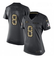 Womens Nike San Francisco 49ers 8 Steve Young Limited Black 2016 Salute to Service NFL Jersey