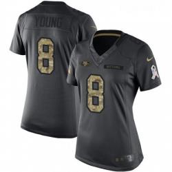 Womens Nike San Francisco 49ers 8 Steve Young Limited Black 2016 Salute to Service NFL Jersey