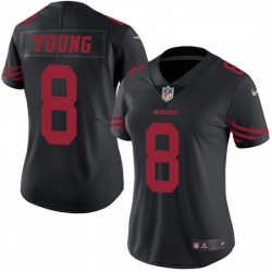 Womens Nike San Francisco 49ers 8 Steve Young Limited Black Rush Vapor Untouchable NFL Jersey
