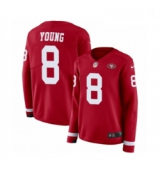 Womens Nike San Francisco 49ers 8 Steve Young Limited Red Therma Long Sleeve NFL Jersey