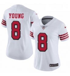 Womens Nike San Francisco 49ers 8 Steve Young Limited White Rush Vapor Untouchable NFL Jersey