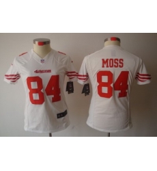 Womens Nike San Francisco 49ers 84 Moss White Color[NIKE LIMITED Jersey]