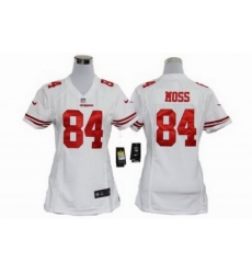Womens Nike San Francisco 49ers 84 Moss White Nike NFL Jerseys