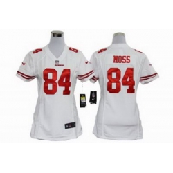 Womens Nike San Francisco 49ers 84 Moss White Nike NFL Jerseys