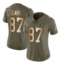 Womens Nike San Francisco 49ers 87 Dwight Clark Limited OliveGold 2017 Salute to Service NFL Jersey
