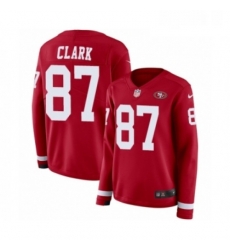 Womens Nike San Francisco 49ers 87 Dwight Clark Limited Red Therma Long Sleeve NFL Jersey