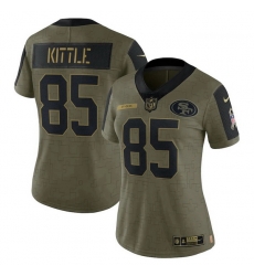 Women's San Francisco 49ers George Kittle Nike Olive 2021 Salute To Service Limited Player Jersey