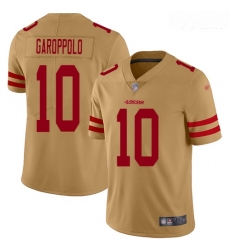 49ers #10 Jimmy Garoppolo Gold Youth Stitched Football Limited Inverted Legend Jersey